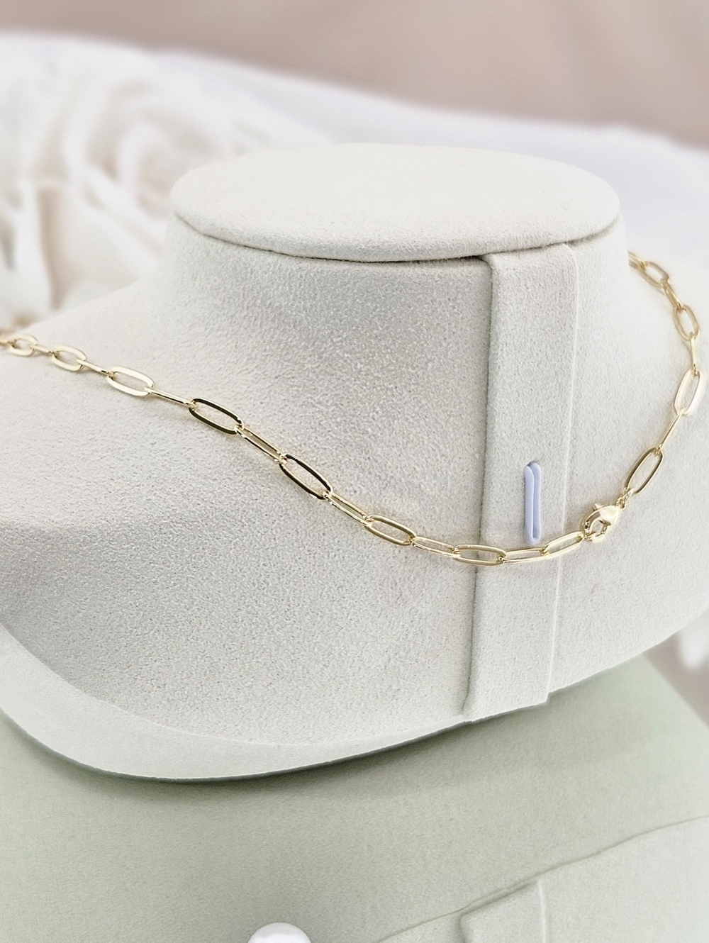 Adornia Necklace 14k Gold Plated Paper Clip Chain Modern Minimalist Boho Gifts - Picture 3 of 3